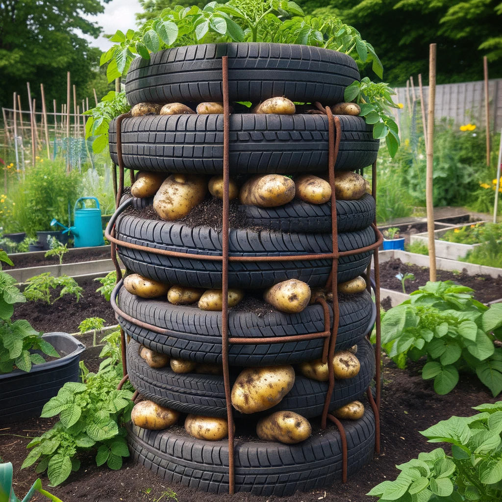 tour à patates dans un jardin ouvrier lillois